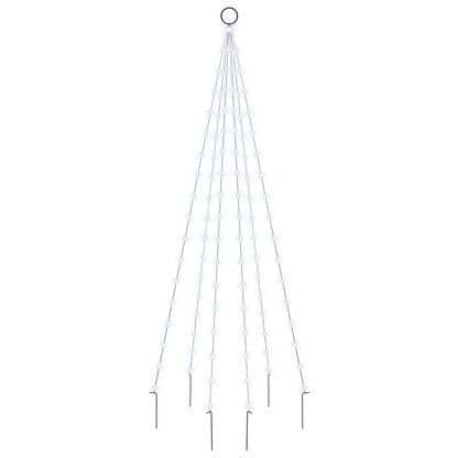 Christmas Tree on Flagpole Cold white 108 LEDs 180 cm