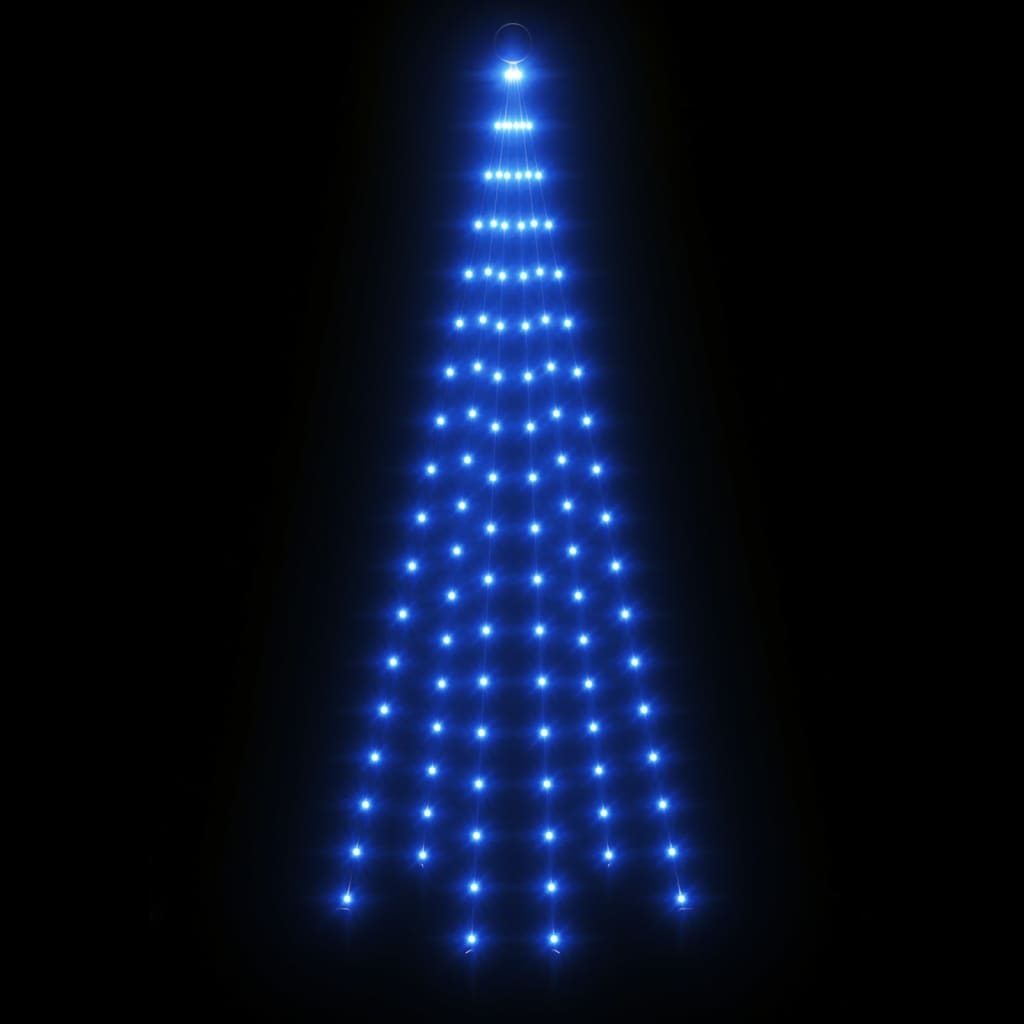 Christmas Tree on Flagpole Blue 108 LEDs 180 cm