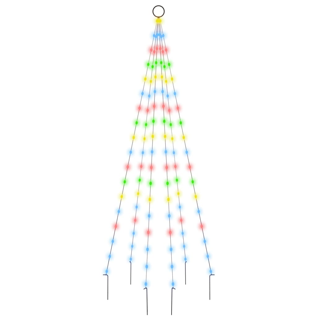 Christmas Tree on Flagpole Colourful 108 LEDs 180 cm