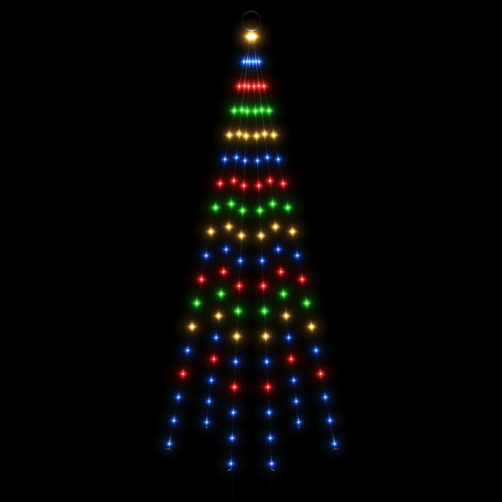 Christmas Tree on Flagpole Colourful 108 LEDs 180 cm