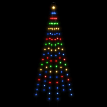 Christmas Tree on Flagpole Colourful 108 LEDs 180 cm