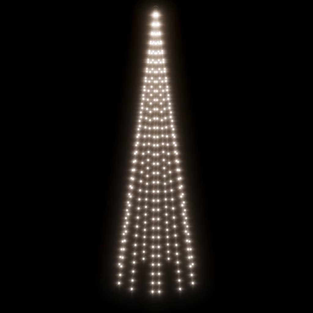 Christmas Tree on Flagpole Cold white 310 LEDs 300 cm