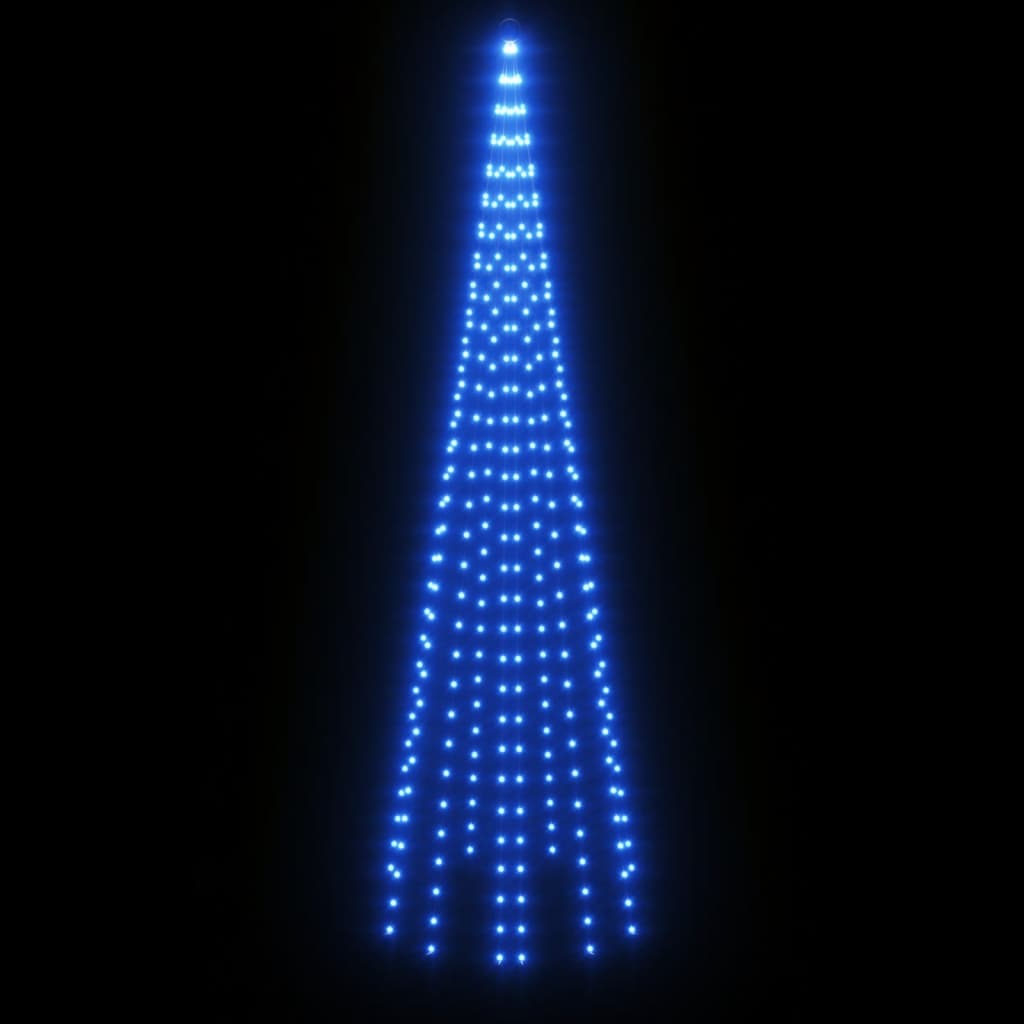 Christmas Tree on Flagpole Blue 310 LEDs 300 cm