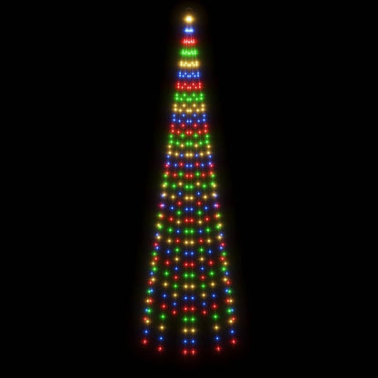 Christmas Tree on Flagpole Colourful 310 LEDs 300 cm