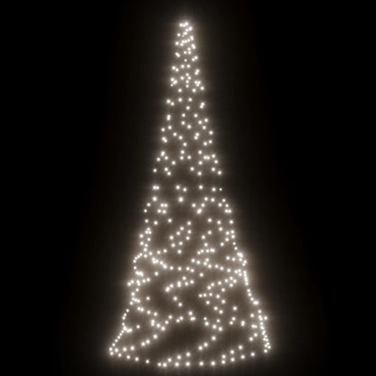 Christmas Tree on Flagpole Cold White 200 LEDs 180 cm