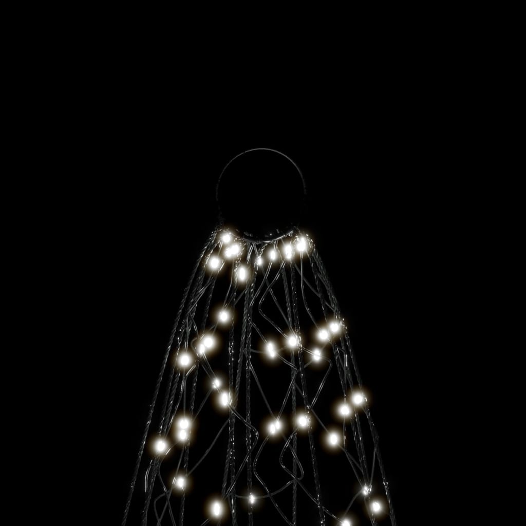 Christmas Tree on Flagpole Cold White 200 LEDs 180 cm