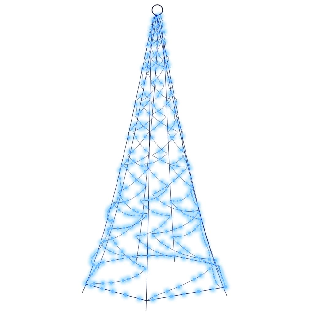 Christmas Tree on Flagpole Blue 200 LEDs 180 cm