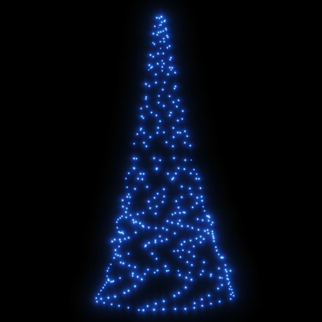 Christmas Tree on Flagpole Blue 200 LEDs 180 cm