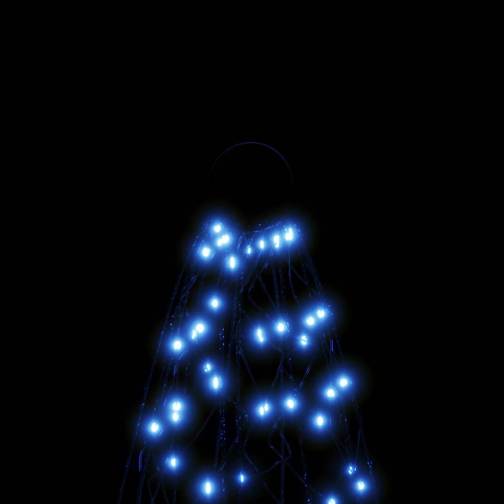 Christmas Tree on Flagpole Blue 200 LEDs 180 cm