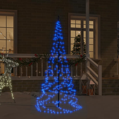 Christmas Tree on Flagpole Blue 200 LEDs 180 cm