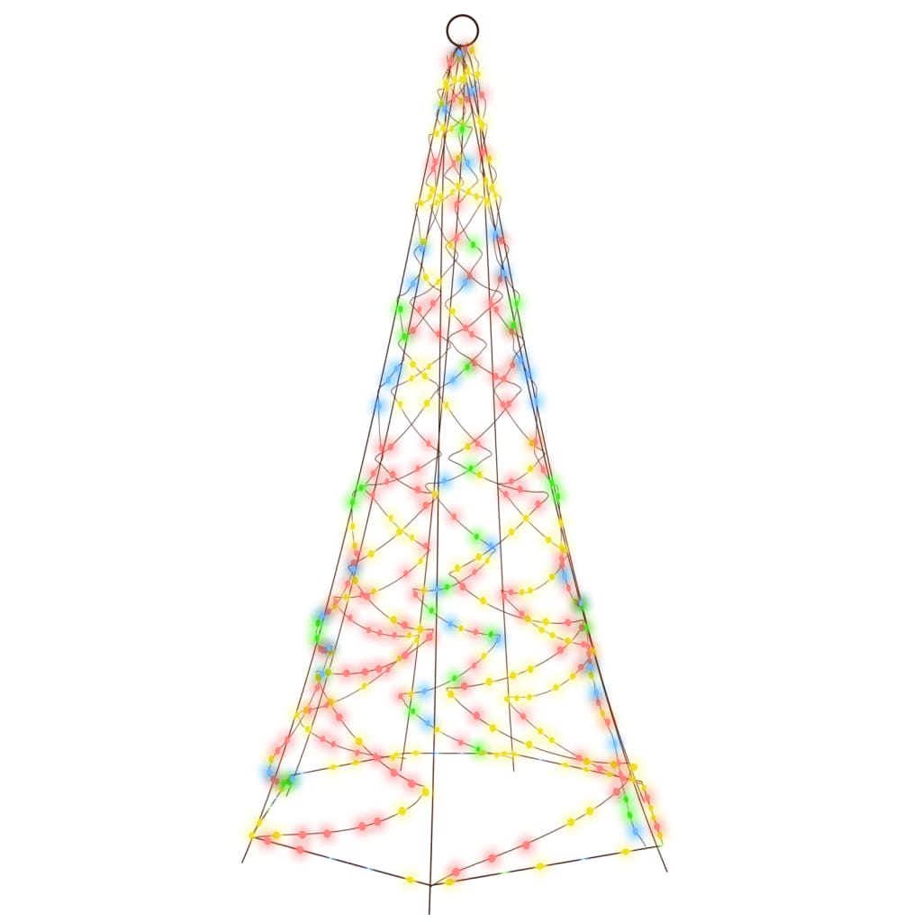 Christmas Tree on Flagpole Colourful 200 LEDs 180 cm