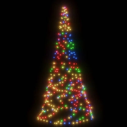 Christmas Tree on Flagpole Colourful 200 LEDs 180 cm