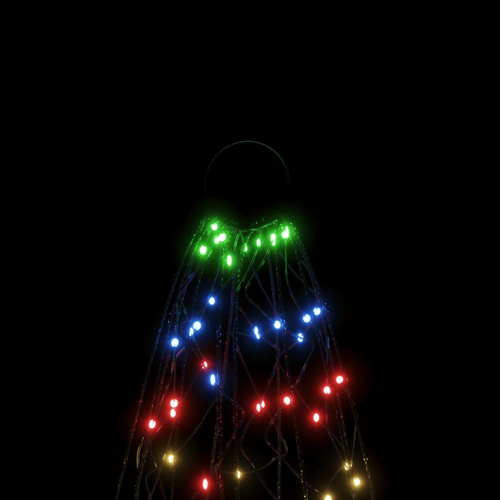 Christmas Tree on Flagpole Colourful 200 LEDs 180 cm