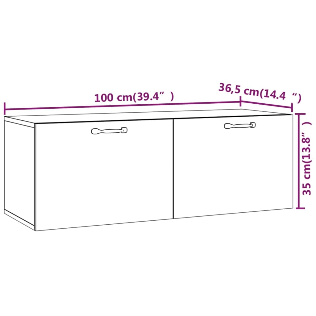 Wall Cabinet Sonoma Oak 100x36.5x35 cm Engineered Wood