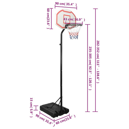 Basketball Stand White 282-352 cm Polyethene