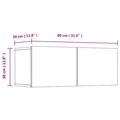 TV Cabinets 4 pcs High Gloss White 80x30x30 cm Engineered Wood