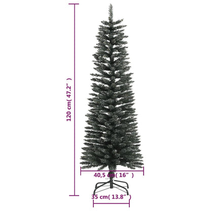 Artificial Slim Christmas Tree with Stand Green 120 cm PVC