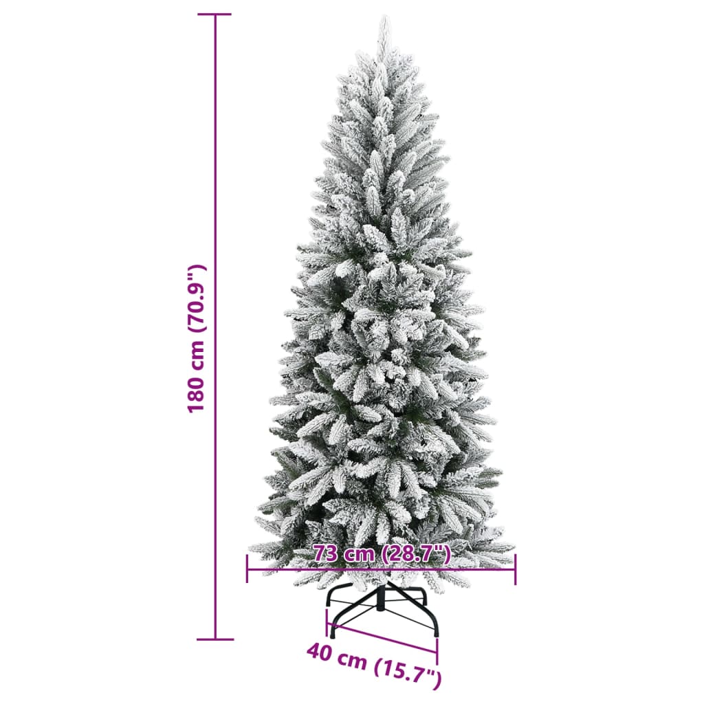 Artificial Christmas Tree with Flocked Snow 180 cm PVC&PE