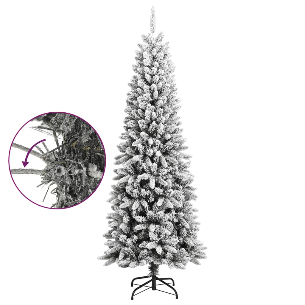 Artificial Christmas Tree with Flocked Snow 210 cm PVC&PE