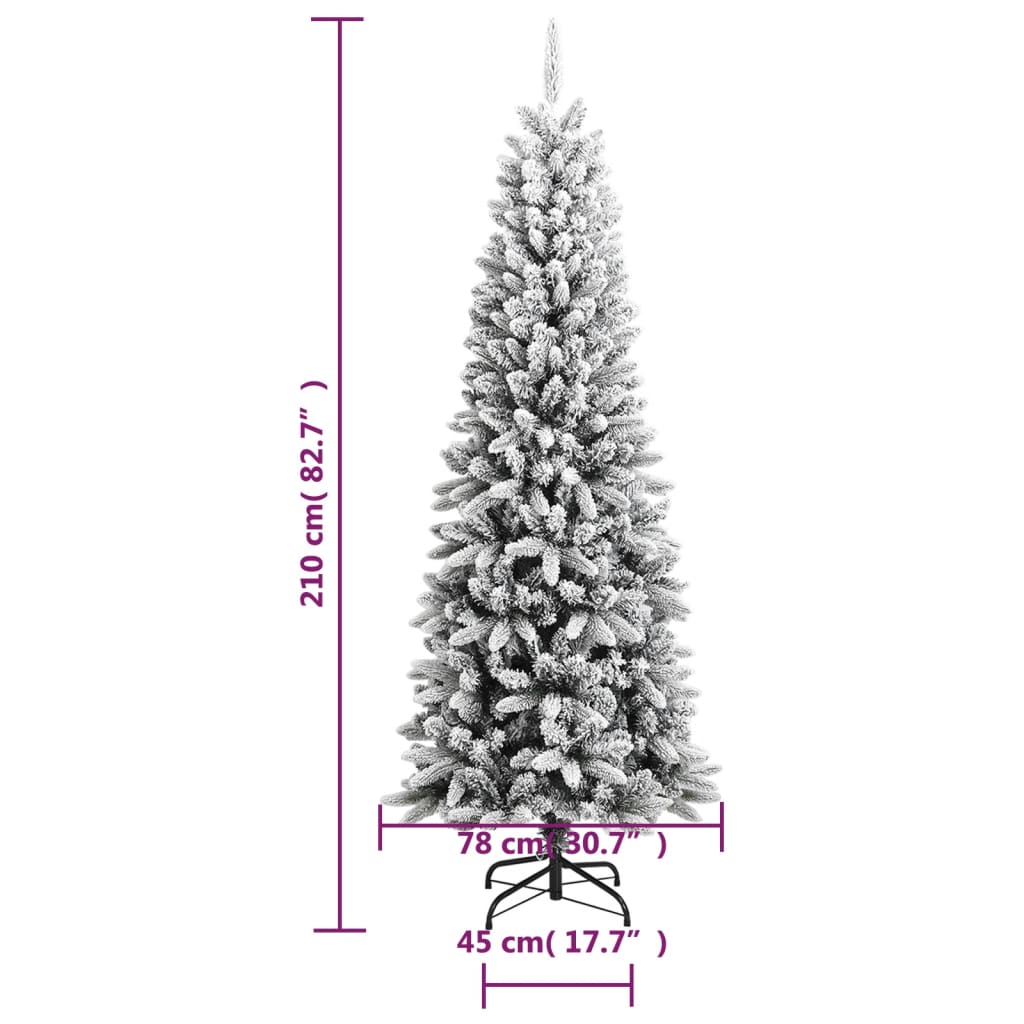 Artificial Christmas Tree with Flocked Snow 210 cm PVC&PE