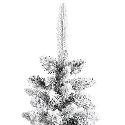 Artificial Slim Christmas Tree with Flocked Snow 120 cm PVC&PE