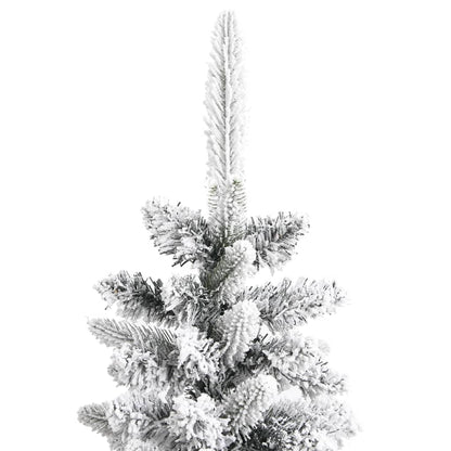 Artificial Slim Christmas Tree with Flocked Snow 210 cm PVC&PE