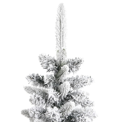 Artificial Slim Christmas Tree with Flocked Snow 240 cm PVC&PE