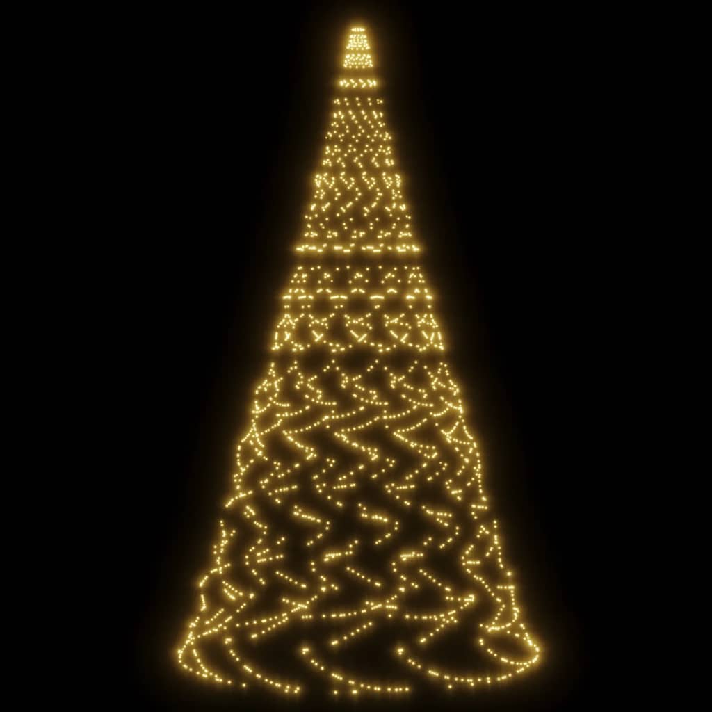 Christmas Tree on Flagpole Warm White 1400 LEDs 500 cm