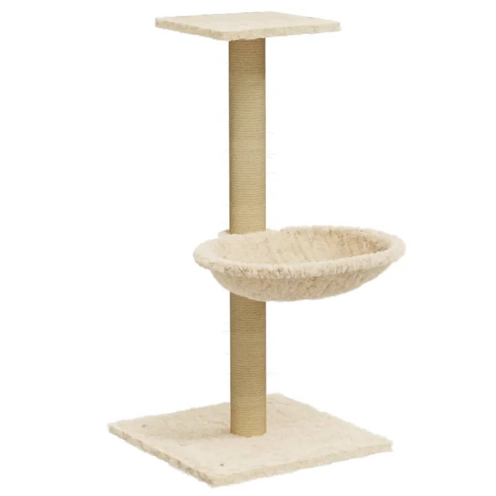 Cat Tree with Sisal Scratching Post Cream 74 cm