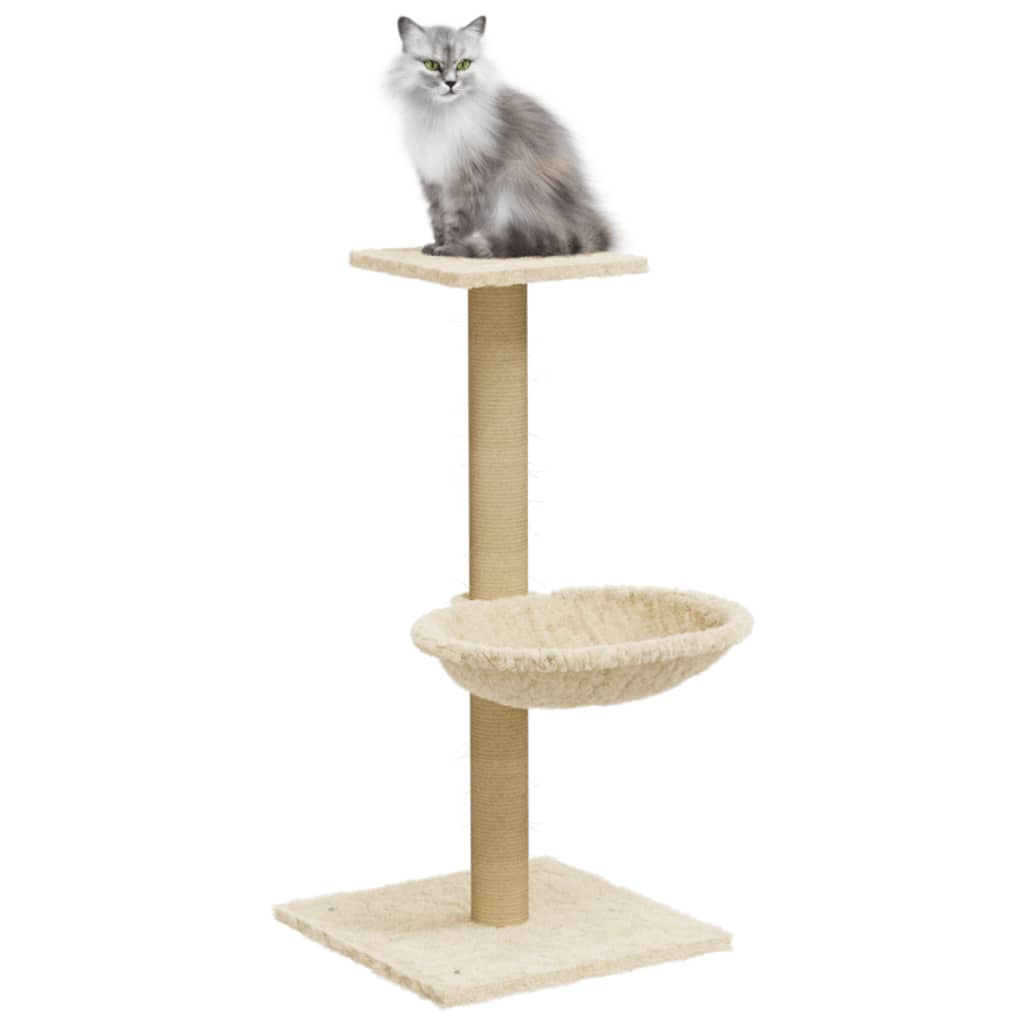 Cat Tree with Sisal Scratching Post Cream 74 cm