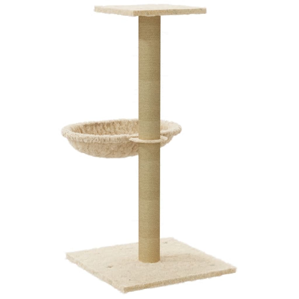 Cat Tree with Sisal Scratching Post Cream 74 cm