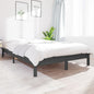 Bed Frame Grey 120x200 cm Solid Wood Pine