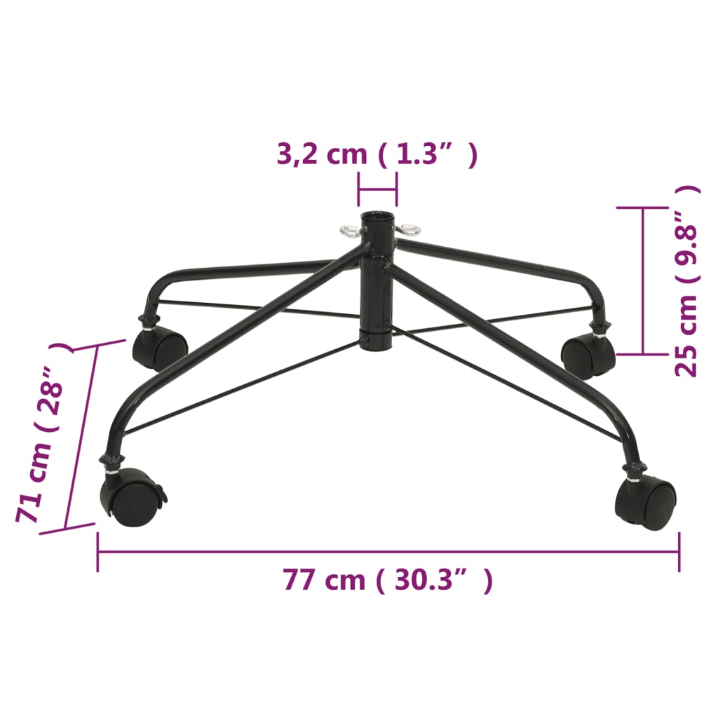 Christmas Tree Stand with Wheels 77x71x25 cm