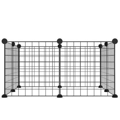 8-Panel Pet Cage Black 35x35 cm Steel