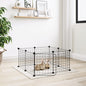 8-Panel Pet Cage with Door Black 35x35 cm Steel