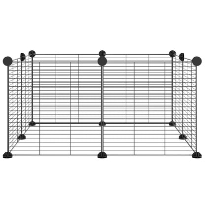 8-Panel Pet Cage Black 35x35 cm Steel