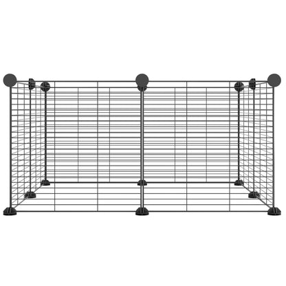 8-Panel Pet Cage Black 35x35 cm Steel