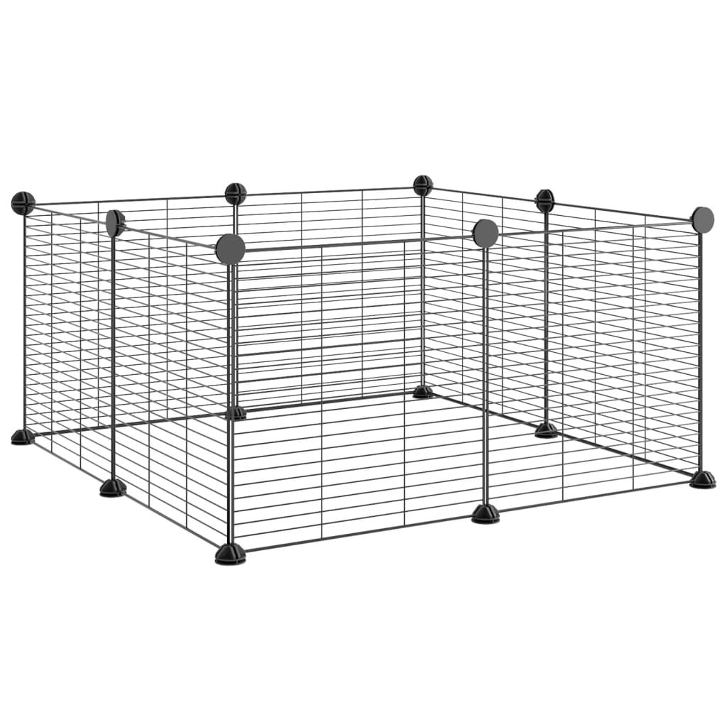 8-Panel Pet Cage Black 35x35 cm Steel