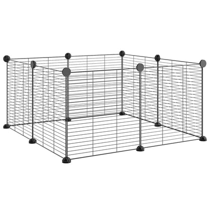 8-Panel Pet Cage Black 35x35 cm Steel