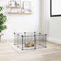 8-Panel Pet Cage with Door Black 35x35 cm Steel