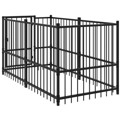 Dog Kennel Black 193.5x97x100 cm Steel