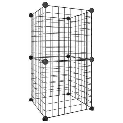 8-Panel Pet Cage Black 35x35 cm Steel