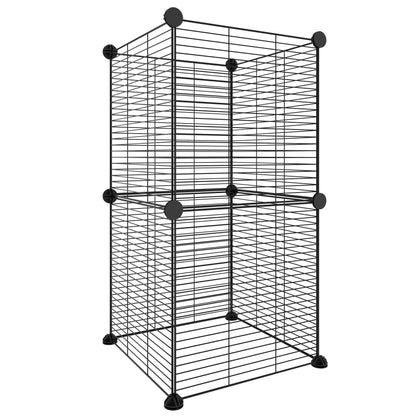 8-Panel Pet Cage Black 35x35 cm Steel