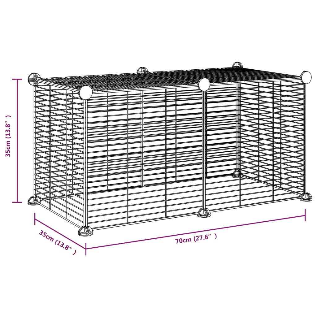 8-Panel Pet Cage Black 35x35 cm Steel