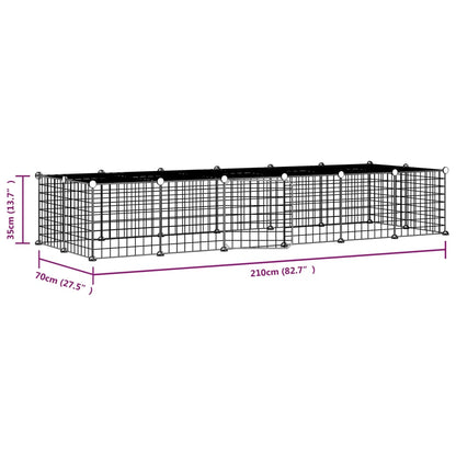 28-Panel Pet Cage with Door Black 35x35 cm Steel