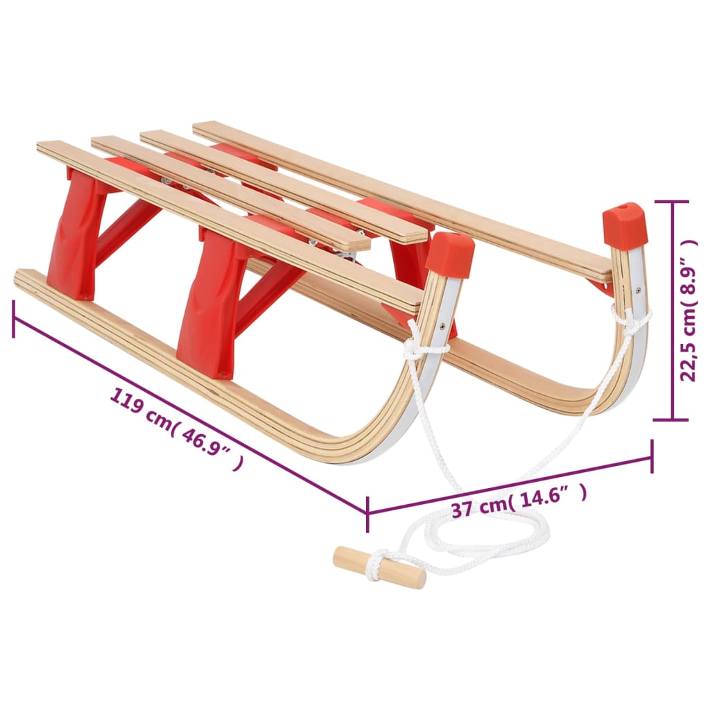 Folding Sledge Wood 110 cm