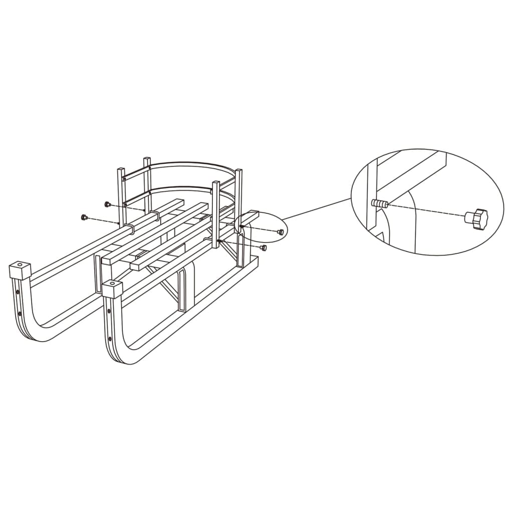 Backrest for Sledge Red Plywood