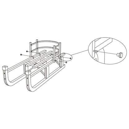 Backrest for Sledge Red Plywood