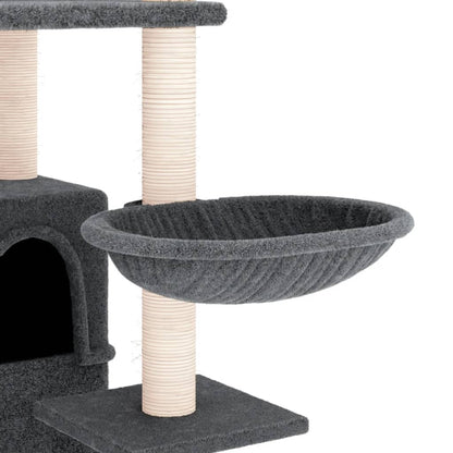 Cat Tree with Sisal Scratching Posts Dark Grey 175 cm