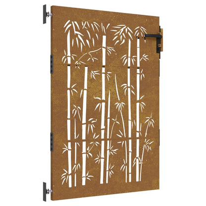 Garden Gate 85x150 cm Corten Steel Bamboo Design